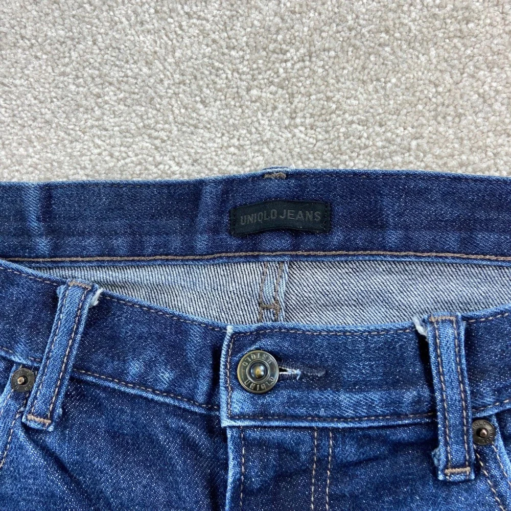 Uniqlo Jeans Mens 34x32 (Fits 36x31) Slim Fit Stretch Selvedge Detail 321-461579